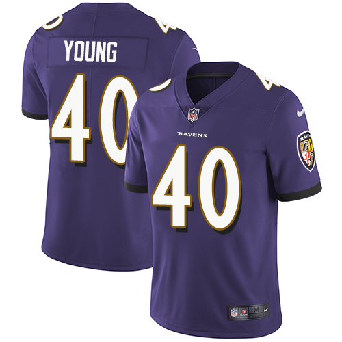 Nike Ravens #40 Kenny Young Purple Team Color Men's Stitched NFL Vapor ...