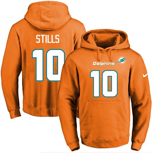 Nike Dolphins #10 Kenny Stills Orange Name & Number Pullover NFL Hoodie ...